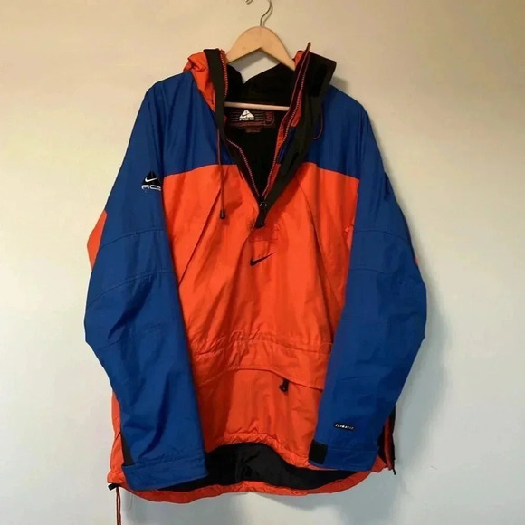 Nike ACG multi pockets orange blue  jacket with hood - Picture 7 of 13